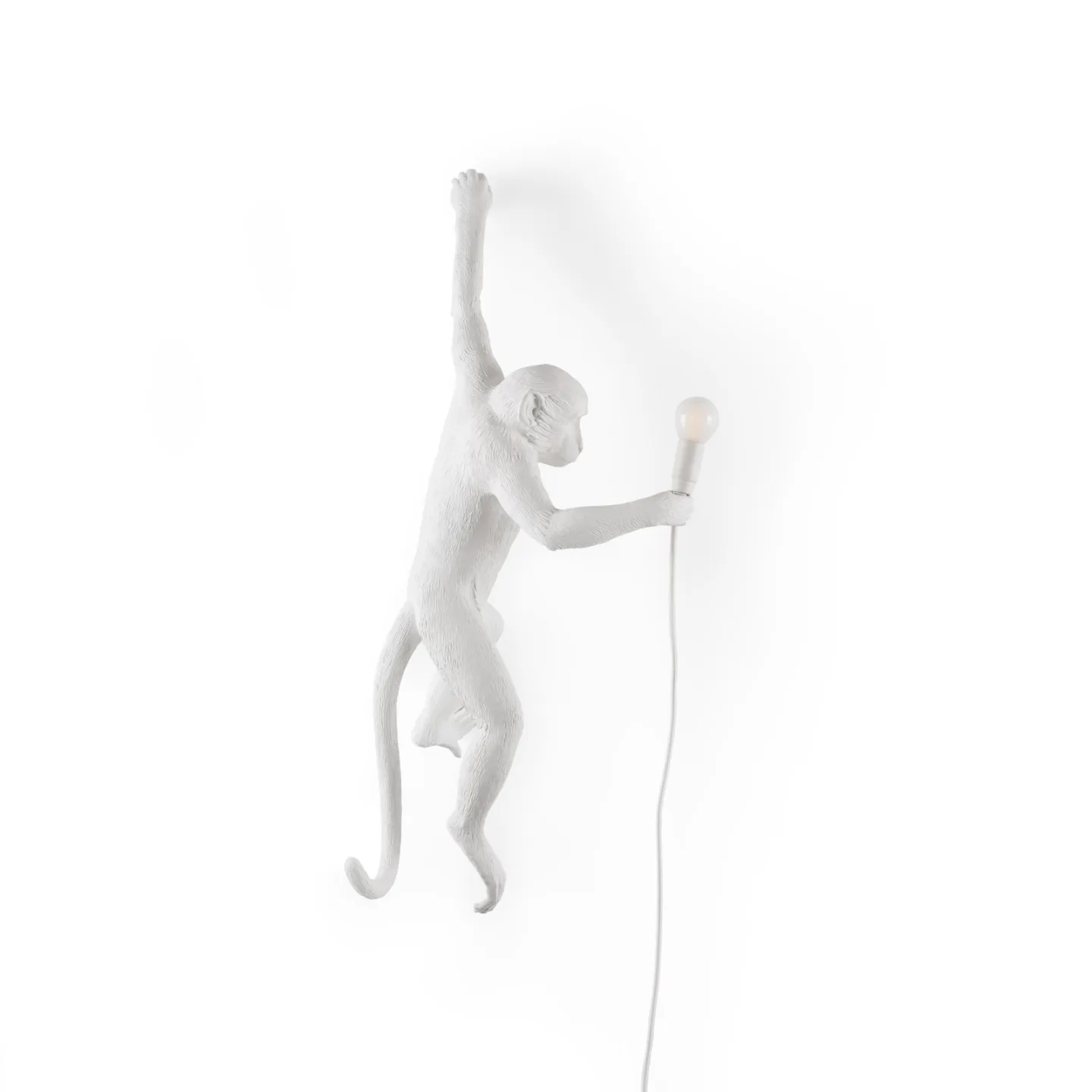 Monkey Hanging Wandleuchte Left Weiß - Seletti Monkey Lamp - Wohnzimmer - Design - Kunststoff