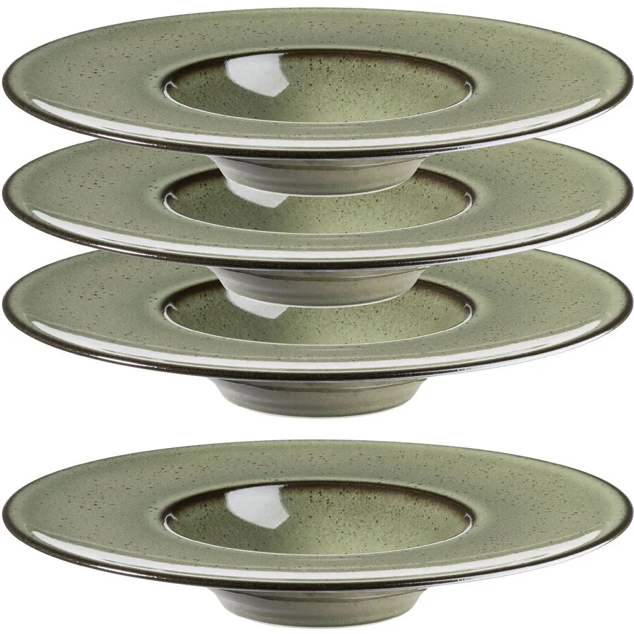 MÄSER Speiseteller-Set 4-tlg. Rolvera Grün Porzellan 25 cm