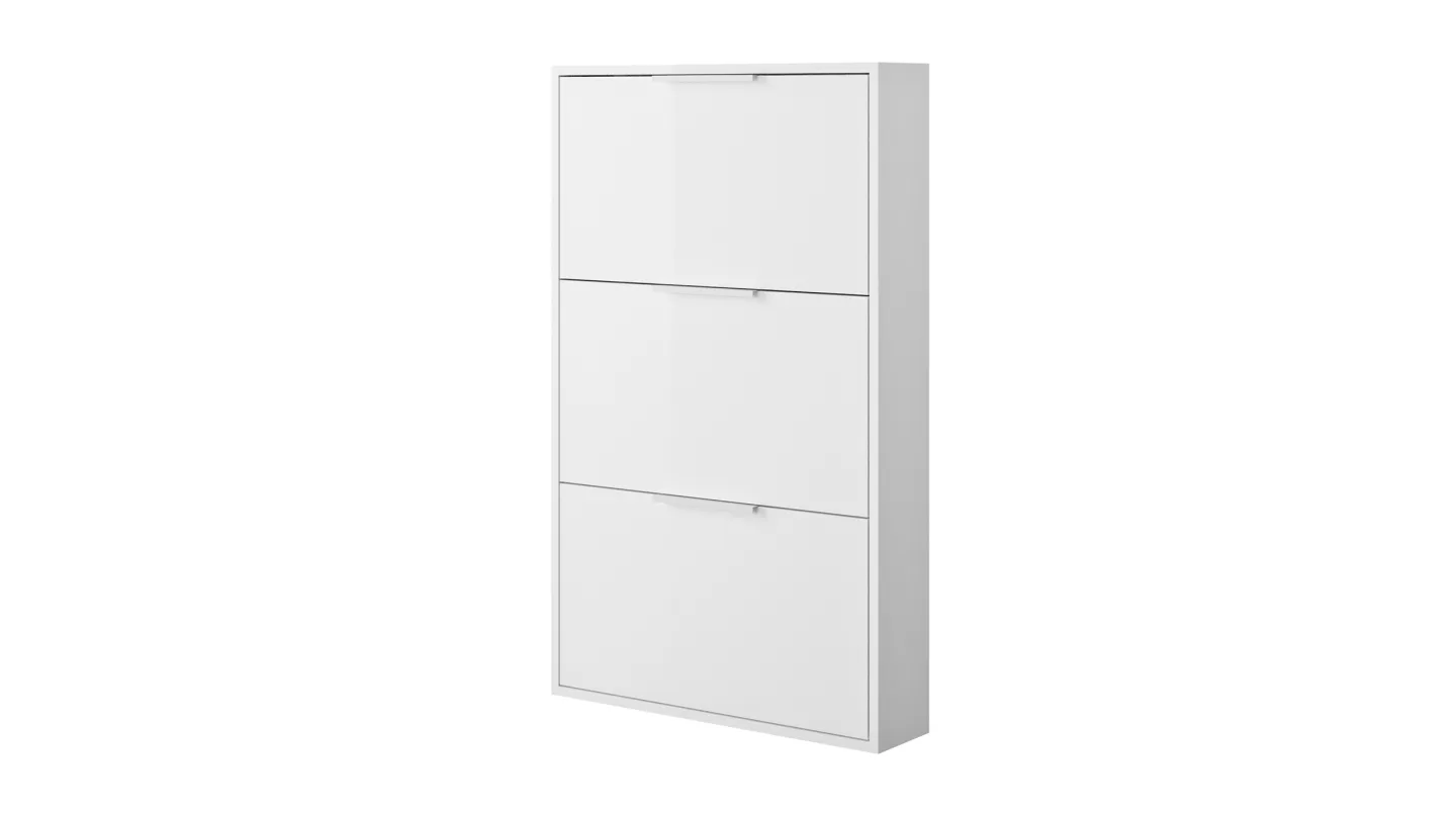 Schuhschrank weiß hochglanz 3-türig 65 x 105 cm - ESPRESSO