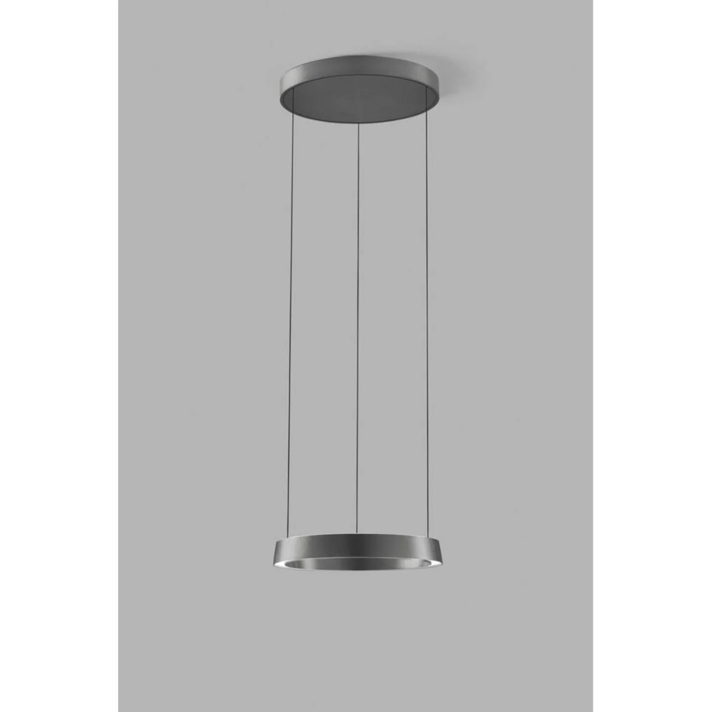 Edge Round LED-Hängelampe, titan, Ø40cm, Smart - Light-Point - Wohnzimmer - Design - Aluminium - Ring