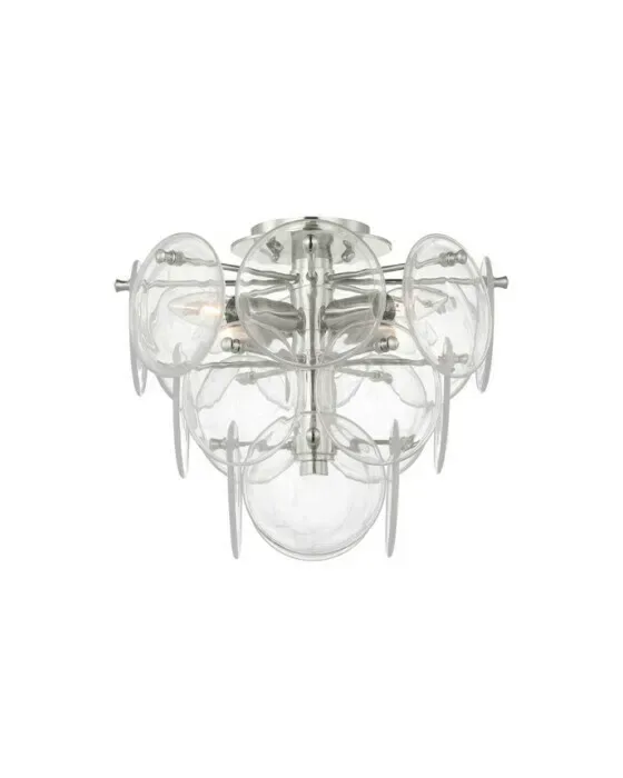 Loire Tiered Flush Mount Polished Nickel/Clear Glass M