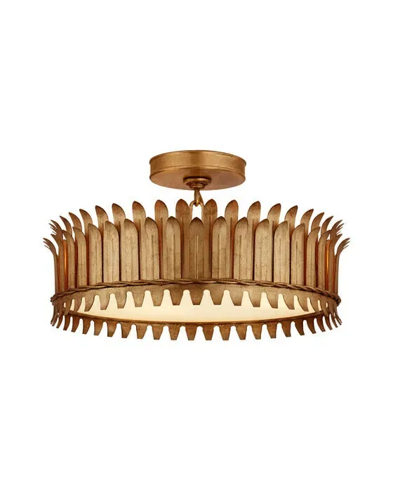 Leslie 16" Semi-Flush Gilded Iron