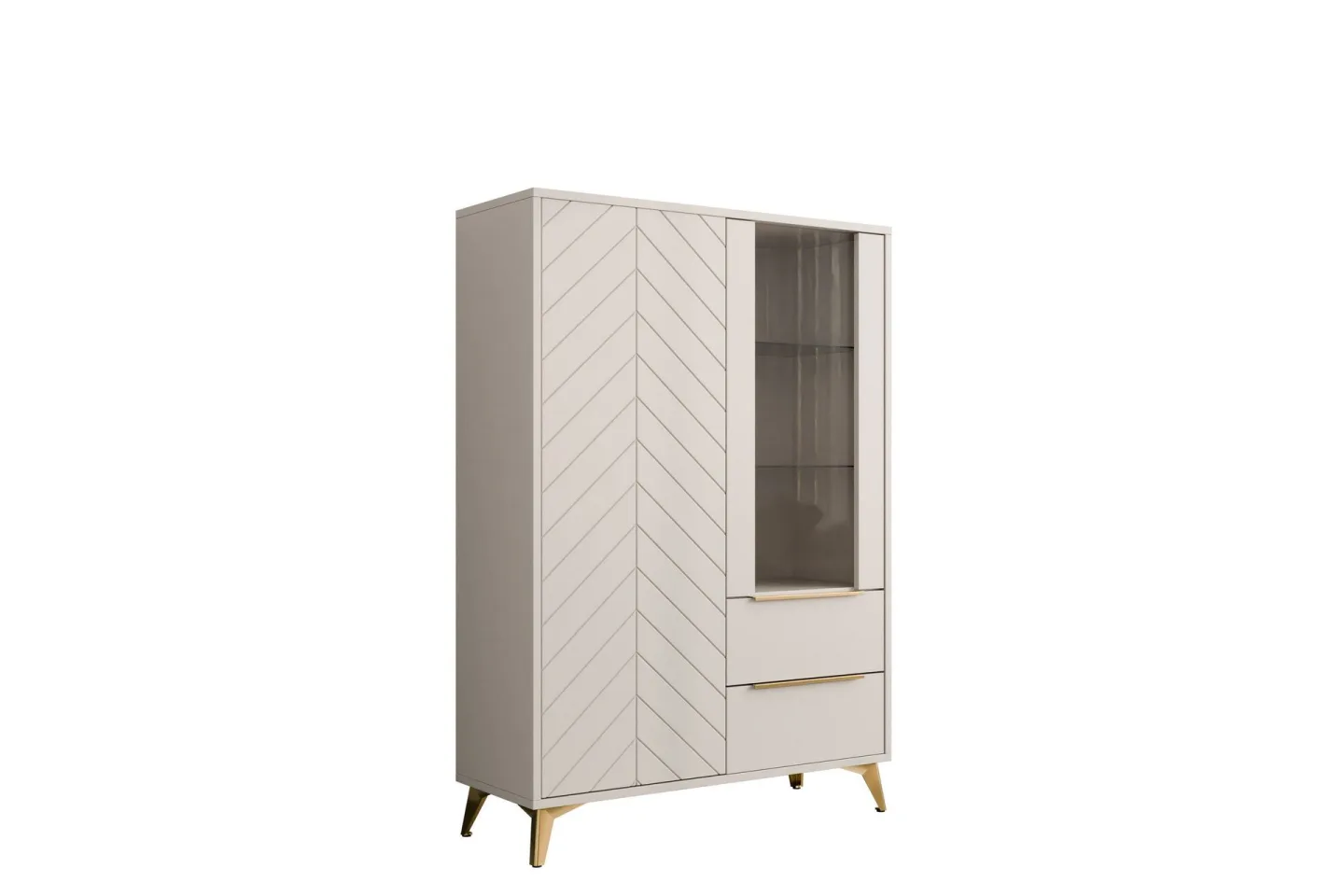 Vemdalen Vitrinskåp 104x150 cm - Beige