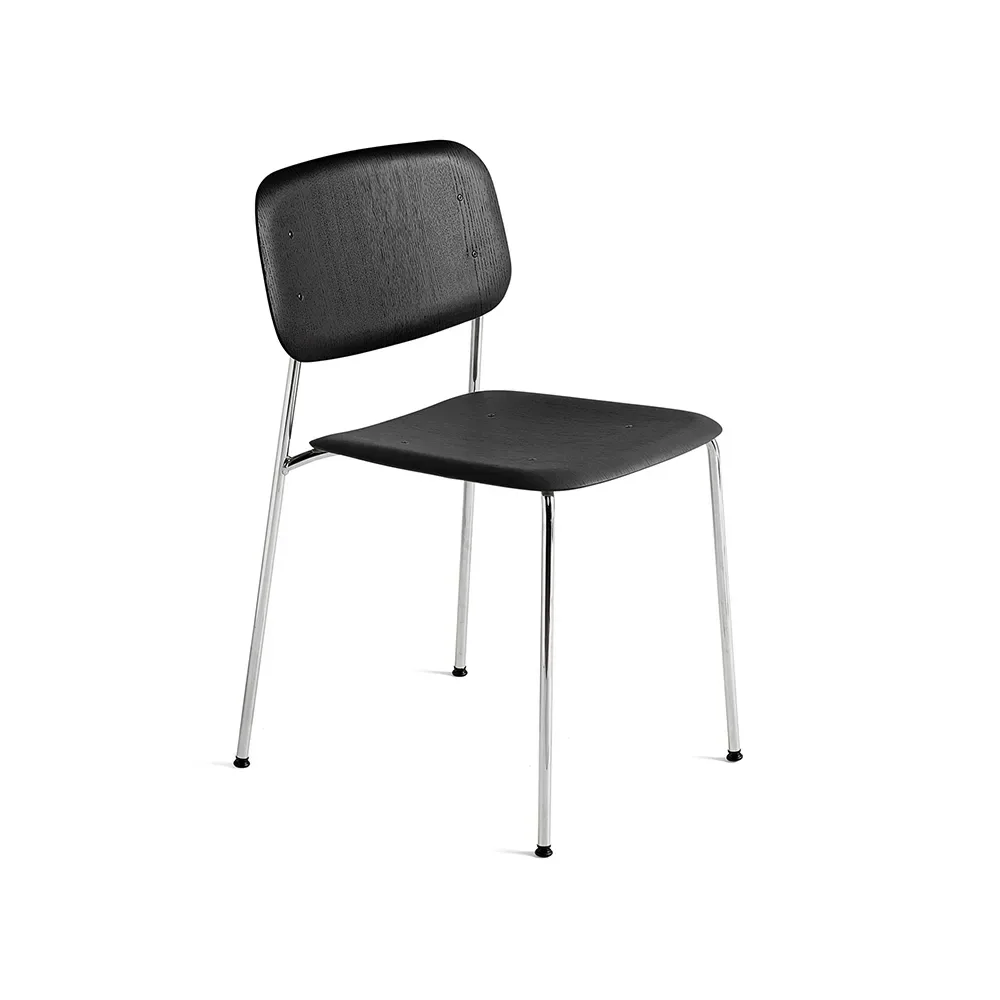HAY Soft Edge 40 Stuhl Schwarze Eiche-Chromgestell