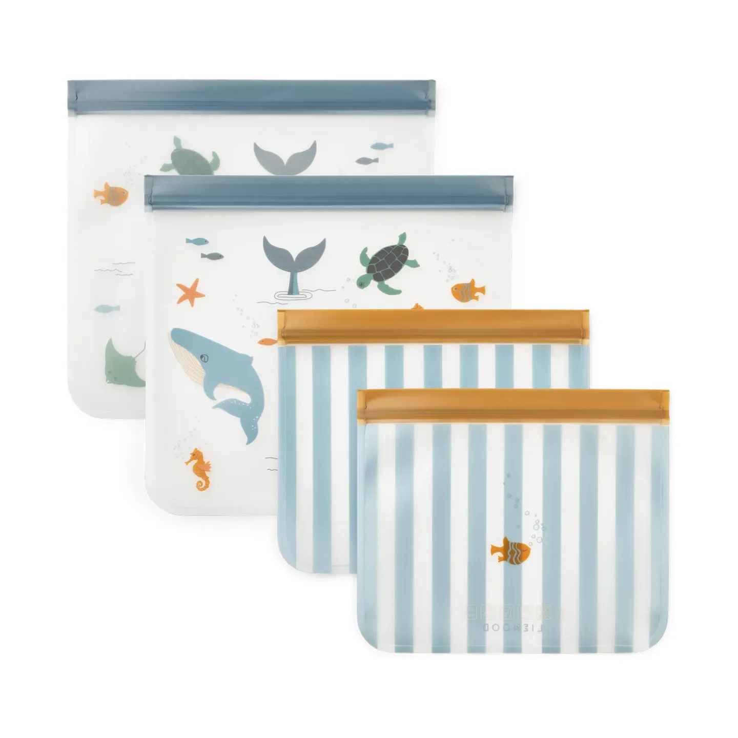 Liewood Rebus wiederverwendbare Tasche 4-teilig Sea creature-sandy