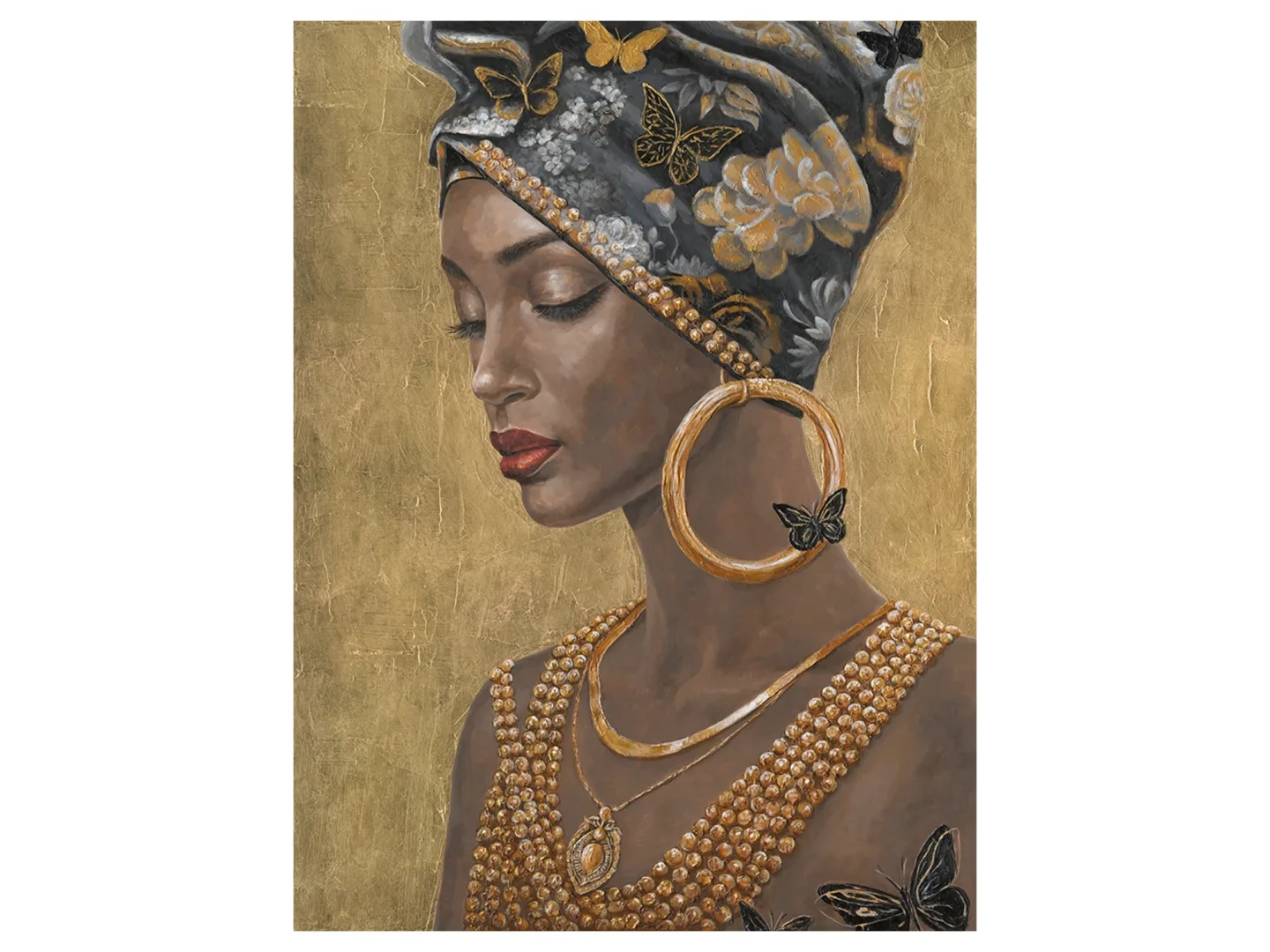 image LAND Bild Elegante Frau mit Goldschmuck | Schubiger Möbel