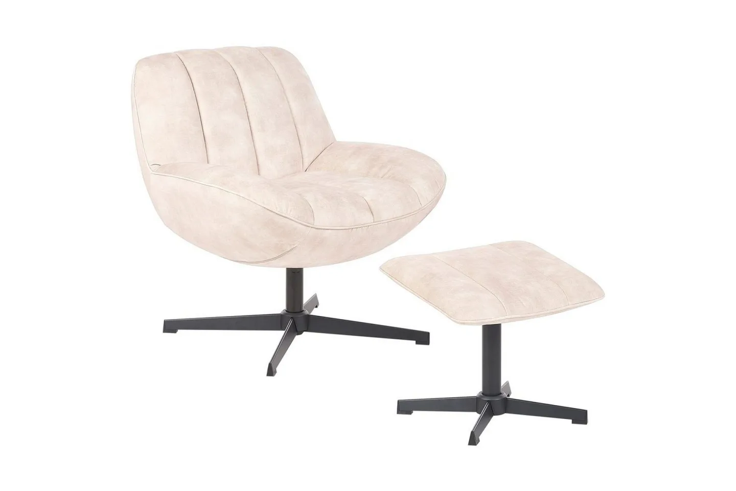 Svängbar fåtölj Lia - Beige, svart