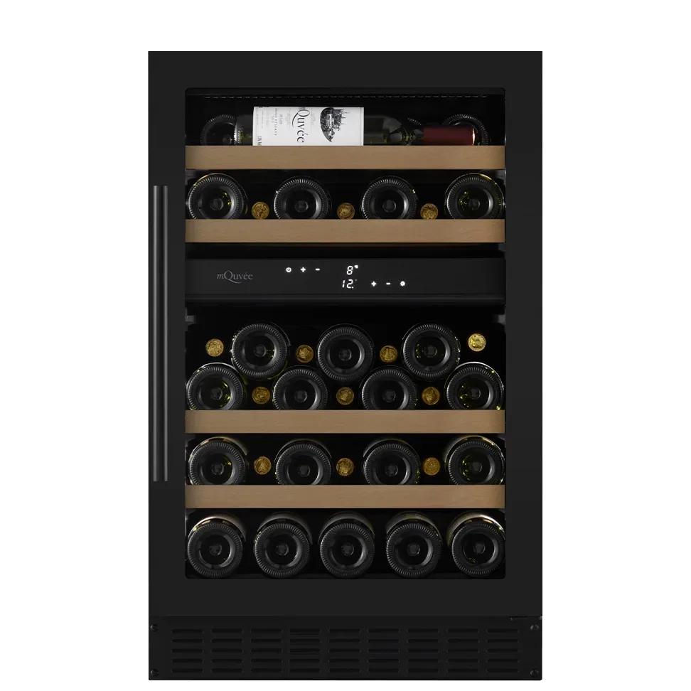 Weinkühlschrank einbau 50 cm - mQuvée WineCave 700 50D Anthracite Black, Leise, schwarz