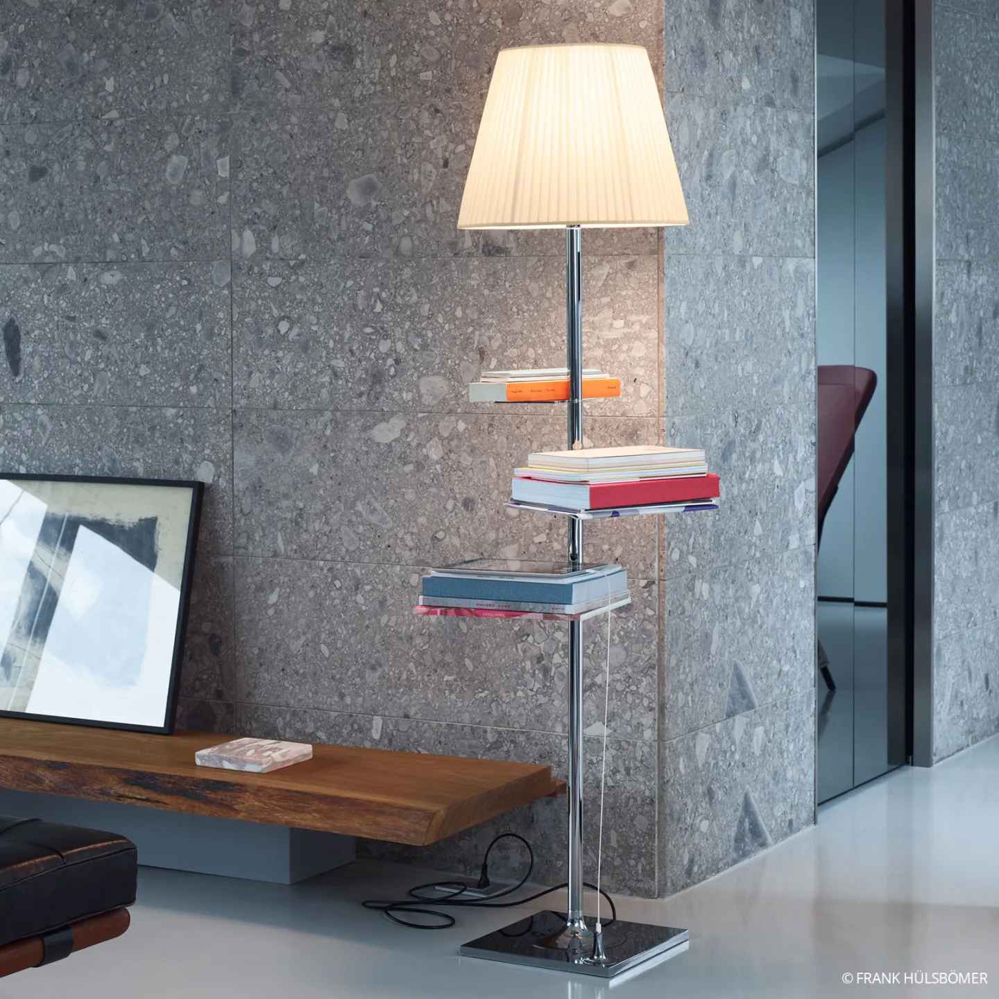 Bibliotheque National Gulvlampe Soft - Flos BIBLIOTH.NAT - Stue - Design - Metal - Med skærm