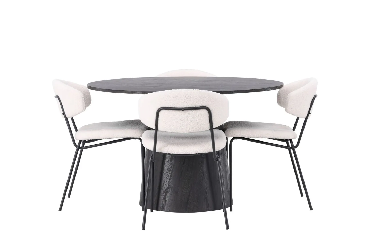 Lanzo Matgrupp 120 cm Rund med 4 Chico Stolar - Mocca