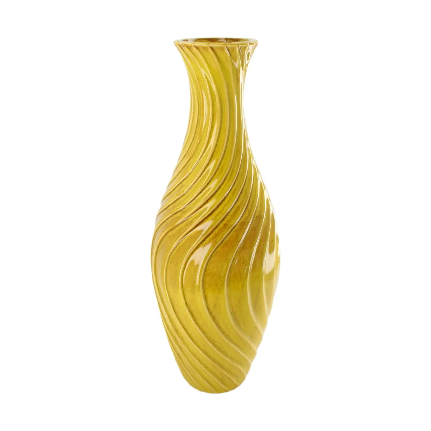 Decofinder Vase Keramik,, Dunkelgelb | Schubiger Möbel