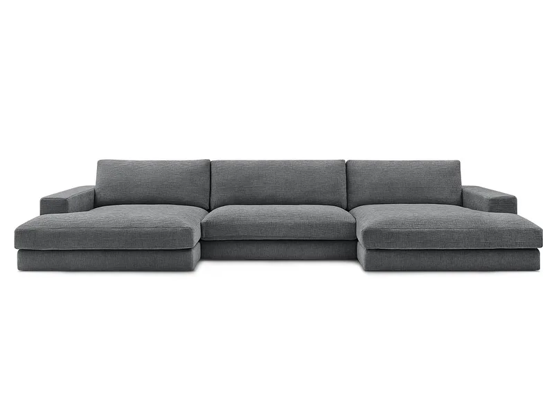 Wohnlandschaft BOBOCHIC LEONARD Stoff mit Textur dunkelgrau