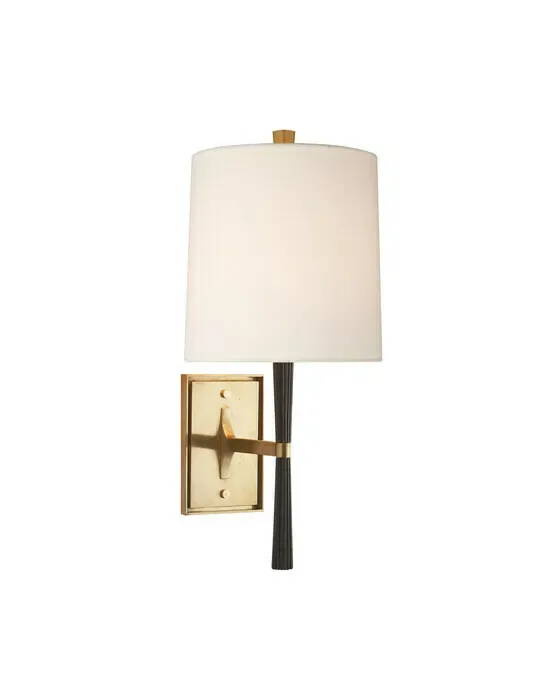 Refined Rib Sconce Ebony Resin and Brass