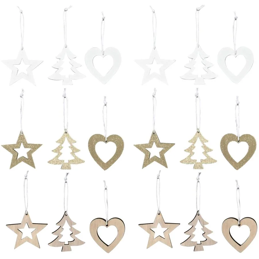 Weihnachtsbaumhänger COCON Gold Holzwerkstoff