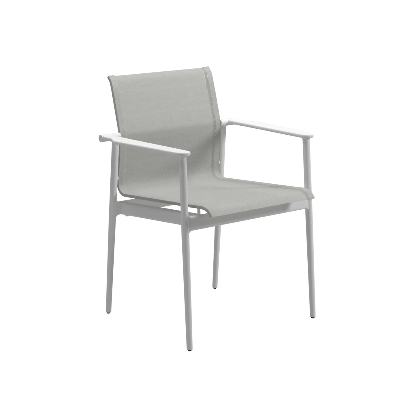 Gloster - 180 Stacking Chair With Arms, Frame White, Seagull Sling - Matstolar utomhus - Henrik Pedersen - Vit - Metall/Syntetiskt
