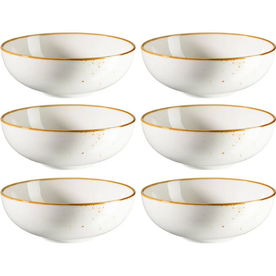 MÄSER Schüssel-Set 6-tlg. Pintar weiss/braun Porzellan D 17 cm 6 Stk