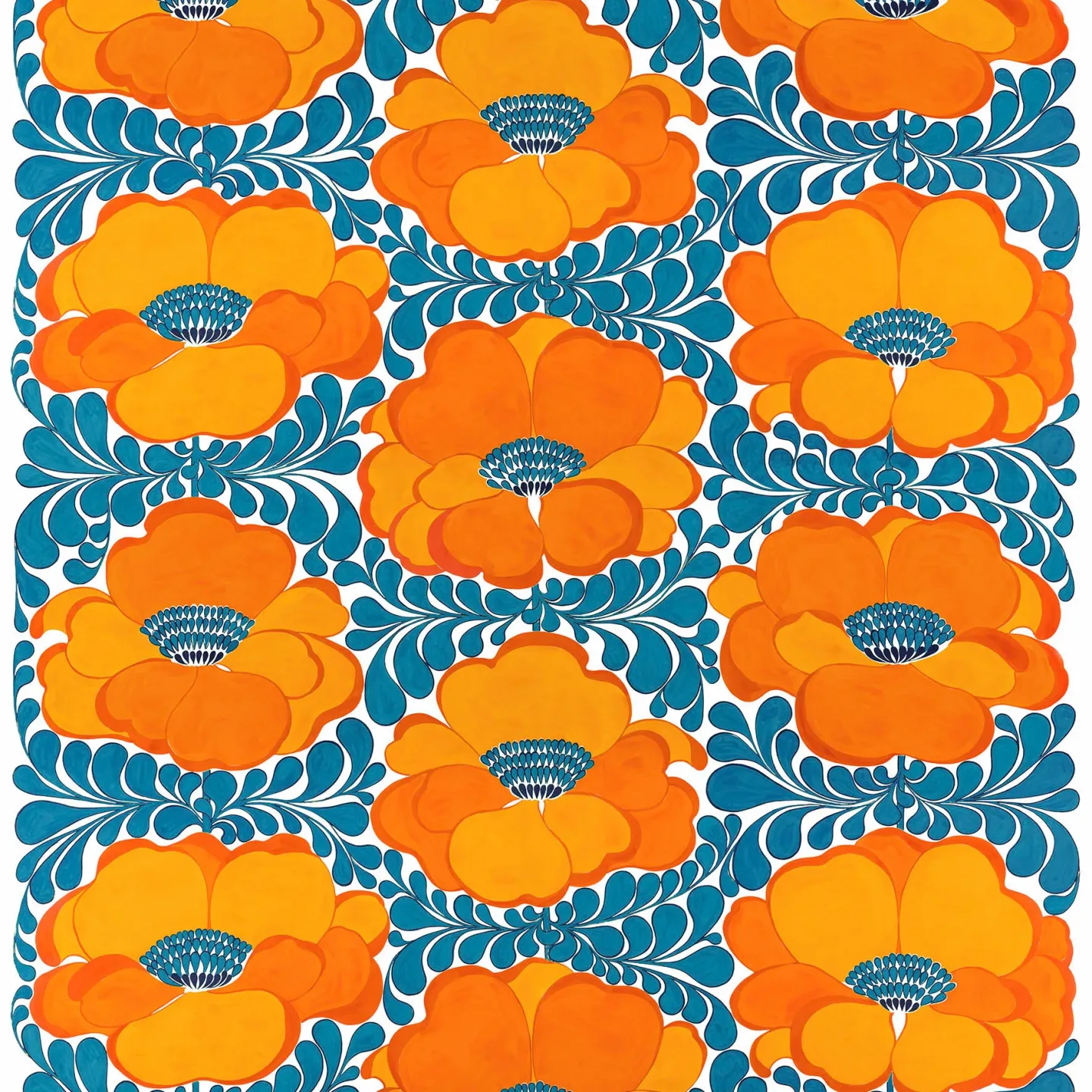 Arvidssons Textil Love Stoff Blau-orange