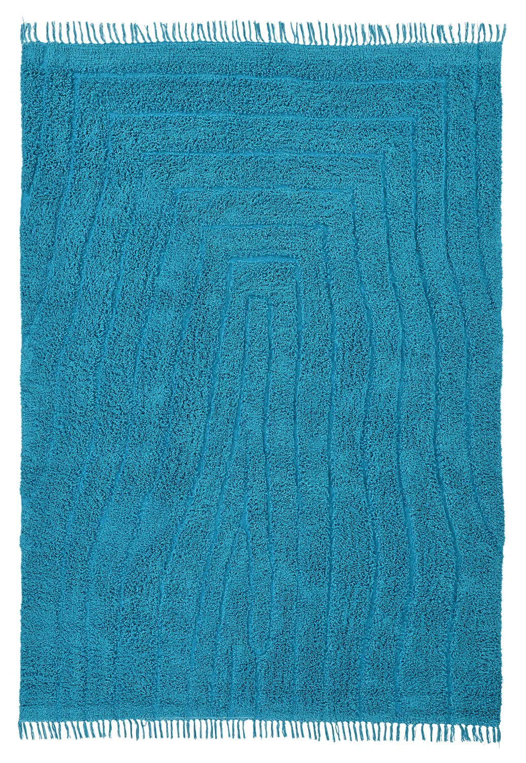 Ryetepper - Farley Natural Cotton Shaggy (turkis) (Størrelse: 160 x 230 cm)