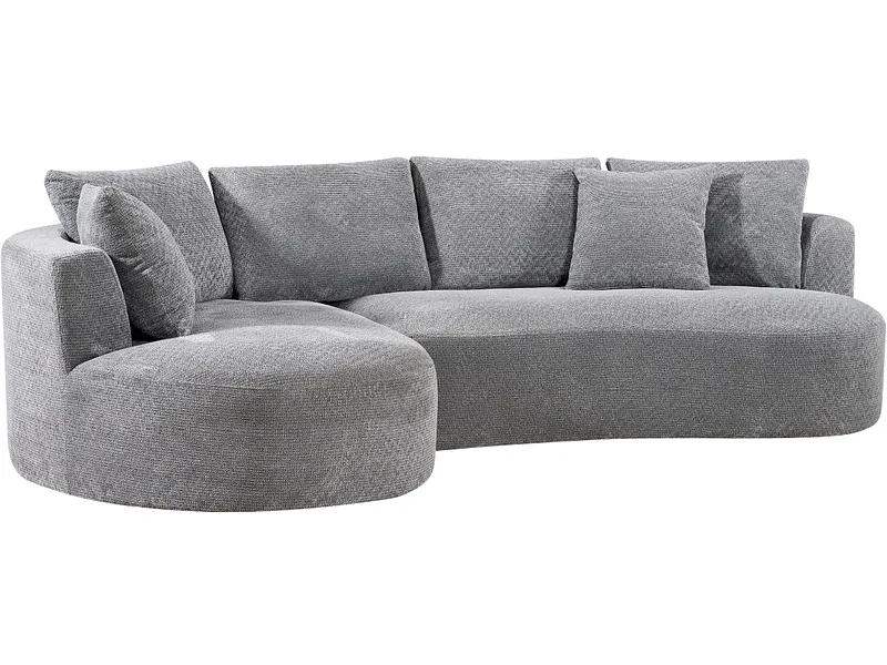 Vakuum-Ecksofa INES Stoff grau