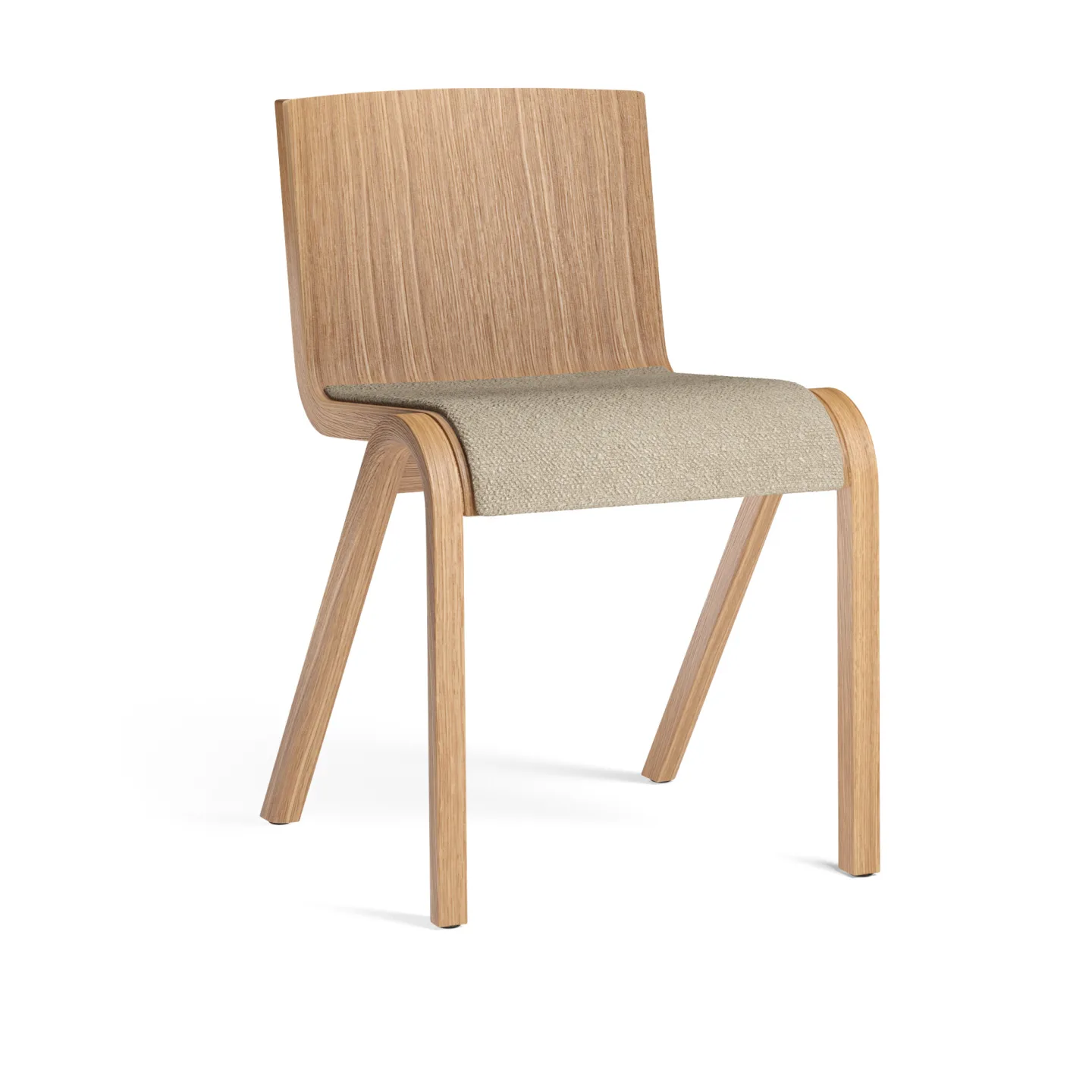 Audo Copenhagen - Ready Dining Chair Seat Upholstered Natural Oak Boucle 02 - Matstolar - Matias Møllenbach,Nick Rasmussen