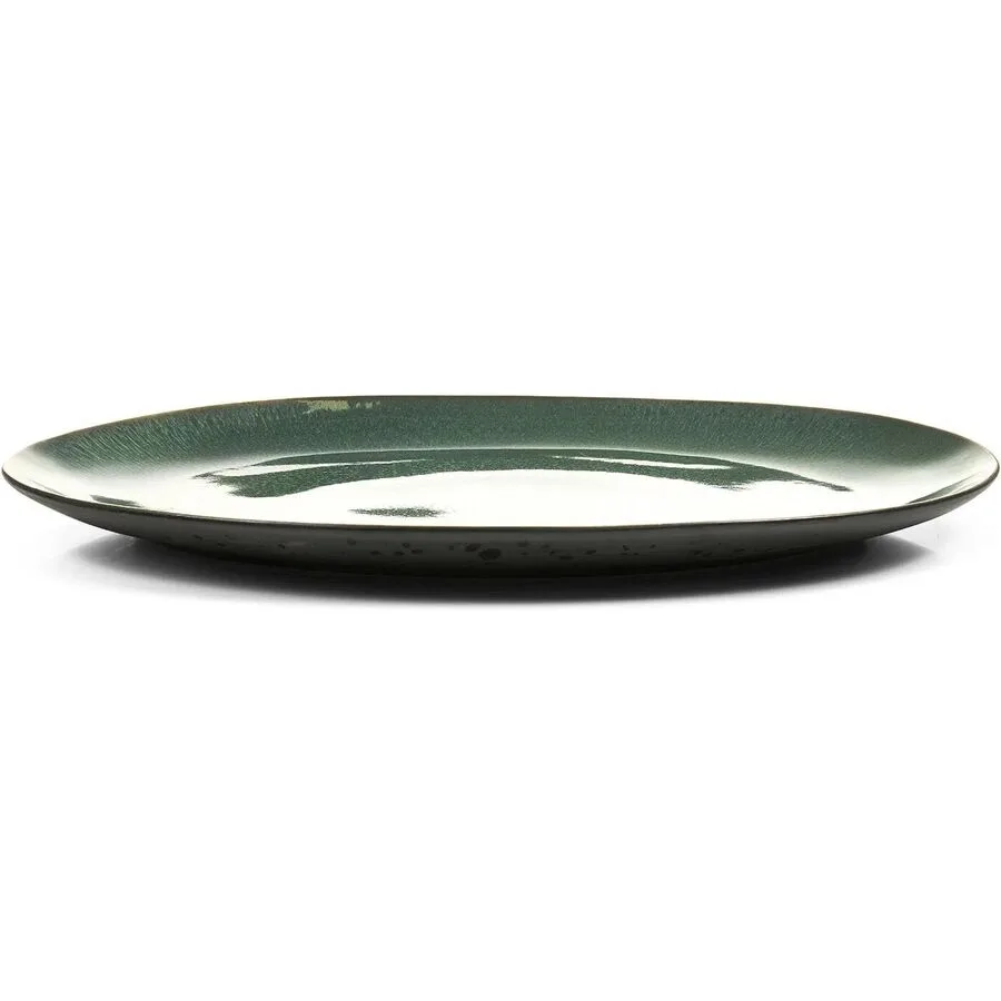 Servierplatte BITZ Grün Steinzeug B 34 cm