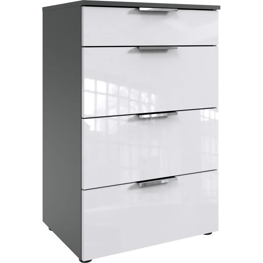 Kommode Sanko Weiss/graphit Holzwerkstoff B 54 H 84 cm