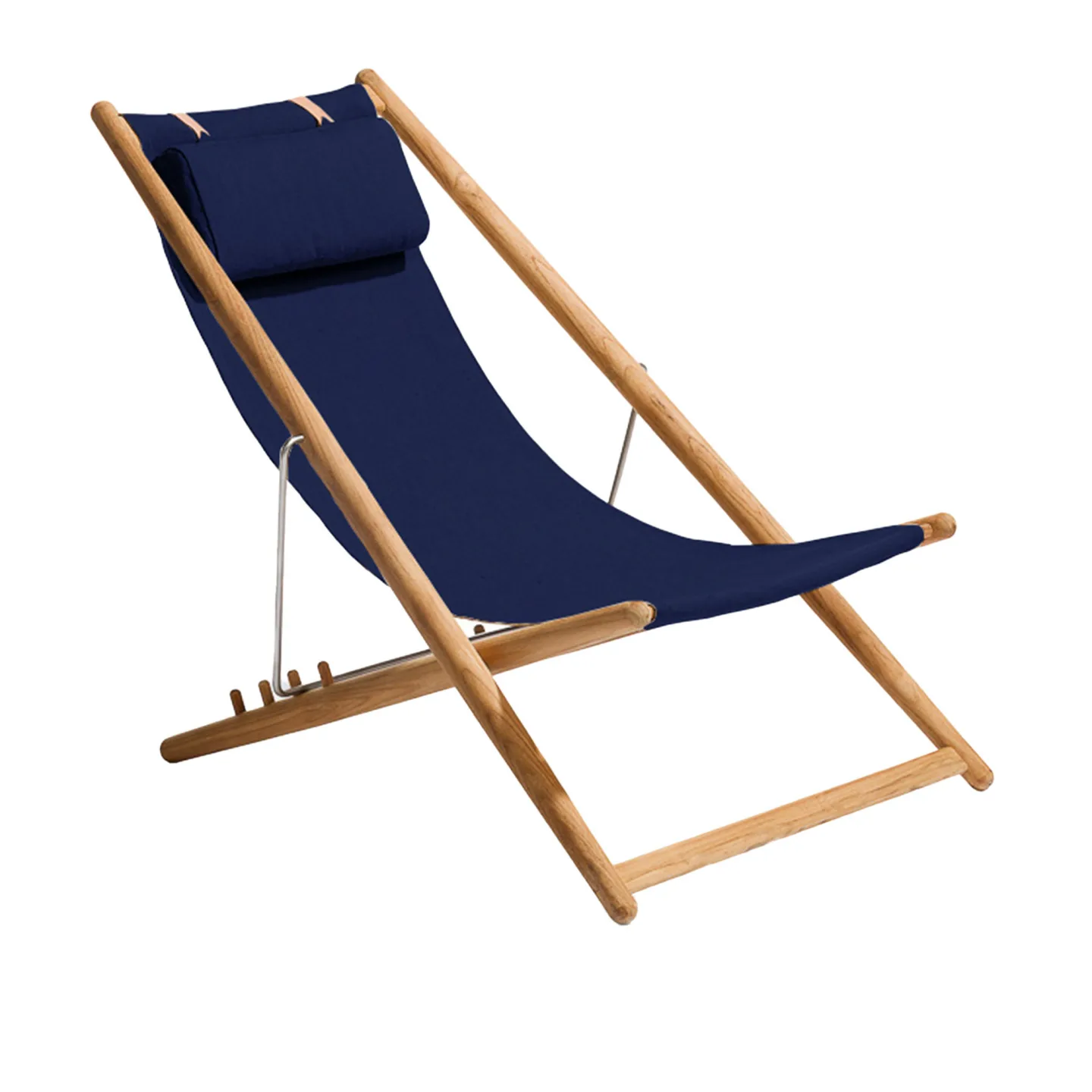 Skargaarden - H55 Lounge Chair Navy Blue Agora - Solstolar - Björn Hultén - Trä