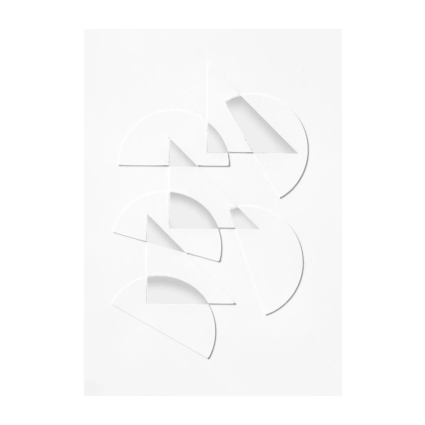 MOEBE Relief Kunstwerk half moons & triangles 14,8 x 21 cm Off-White