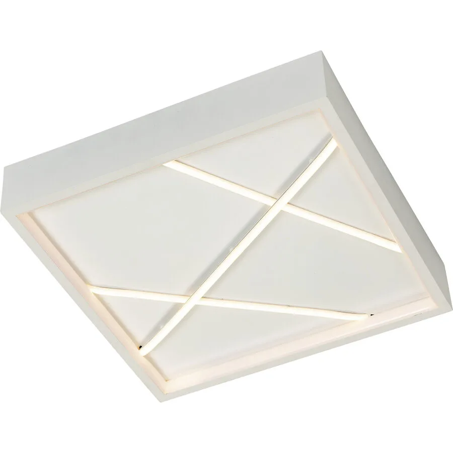 Deckenlampe Baza Weiss Kunststoff/Metall 30 cm 4.5 cm - LED - Lichtfarbe: Extra warmweiss - Material: Metall/Kunststoff - Deckenlampe- LED