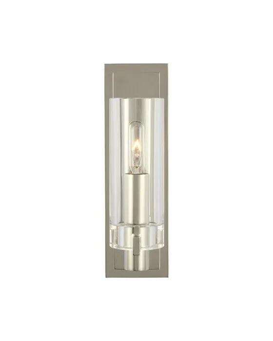 Sonnet Petite Single Sconce Polished Nickel/Clear