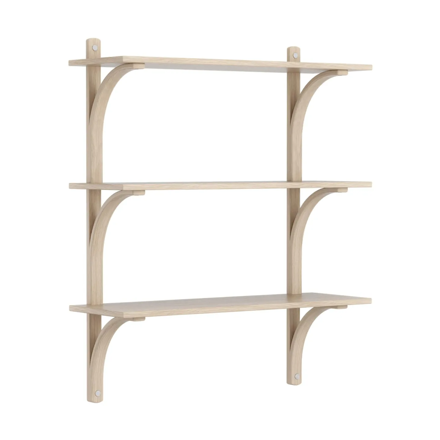 Swedese Levi Regal 3 Fachboden Weißpigmentierte Eiche-Aluminium, 90 cm