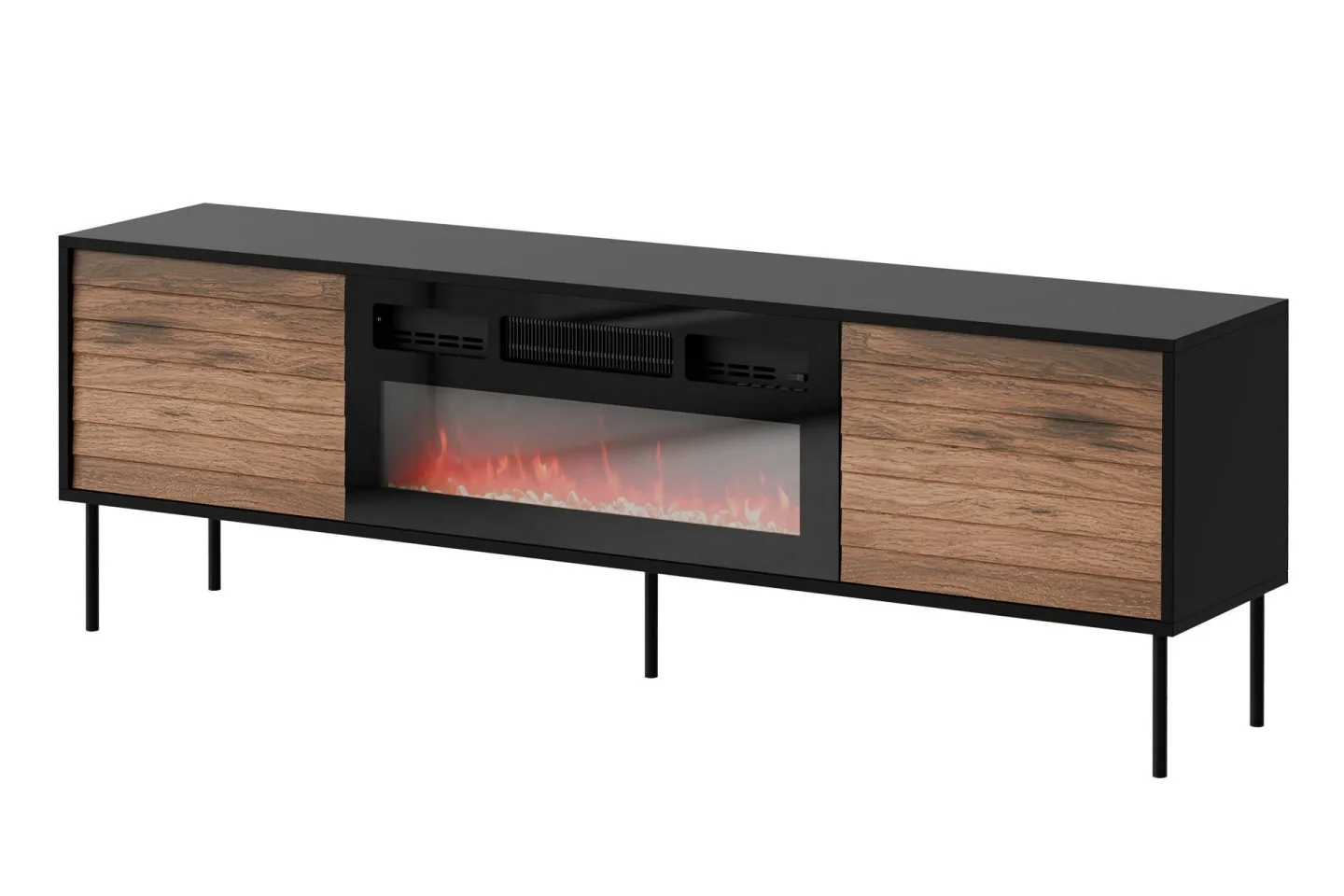 Belonger Tv-bänk 180 cm - Svart/Valnöt