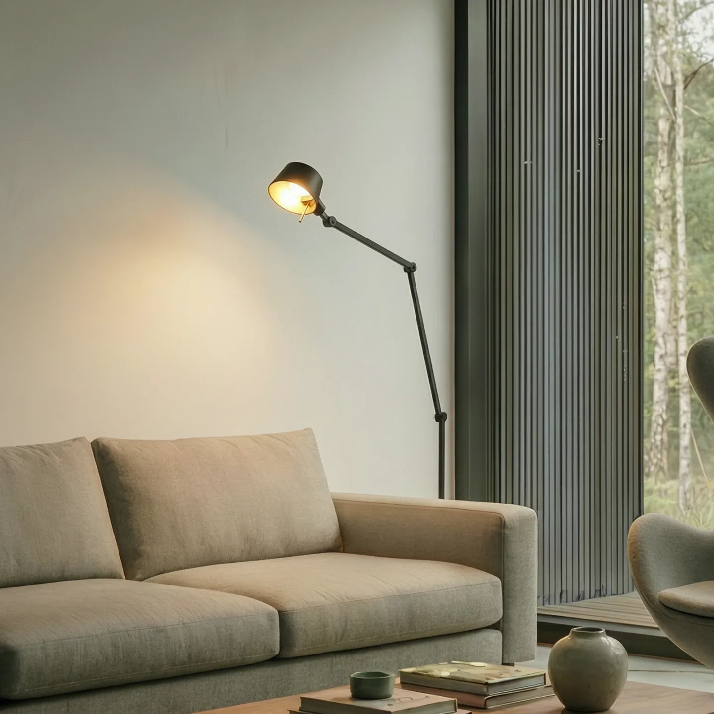 Silka Stehleuchte H216 Schwarz - Lucande - Arbeitszimmer / Büro - Modern - Metall - Einflammig