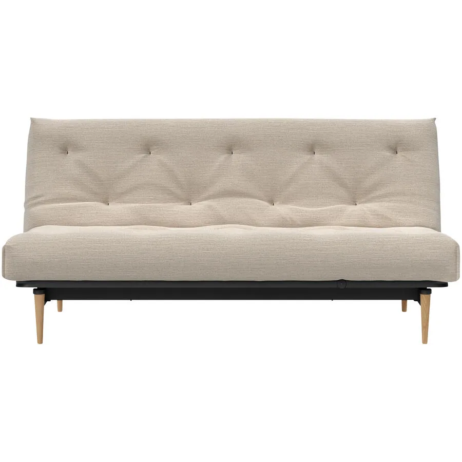 Innovation Bettsofa Kelani Sand, Natur Stoff, Holz, Metall B 200 T 100 cm Verstellbare Lehne