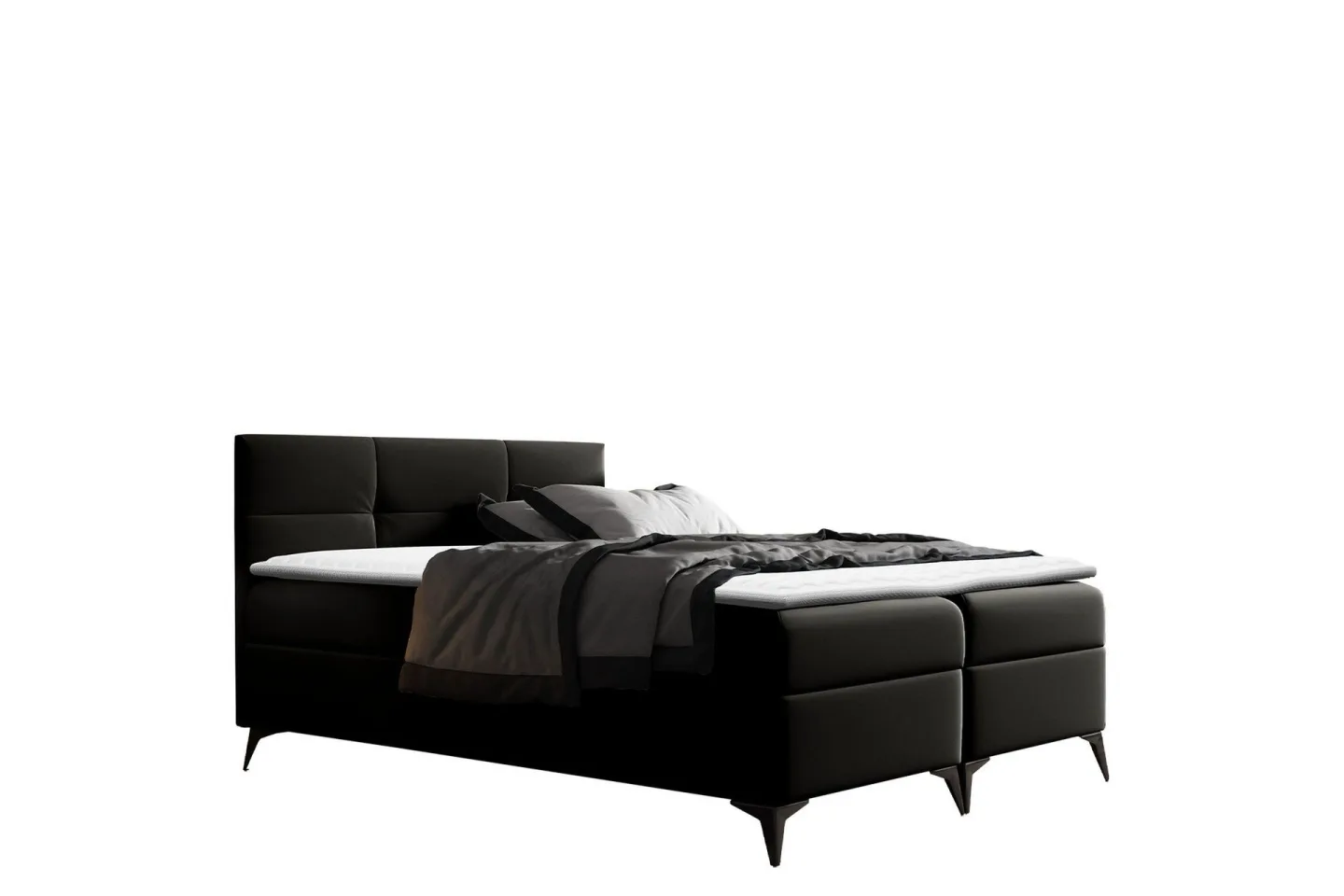 Leckersbo Komplett Sängpaket Kontinentalsäng med förvaring 160x200 cm - Svart