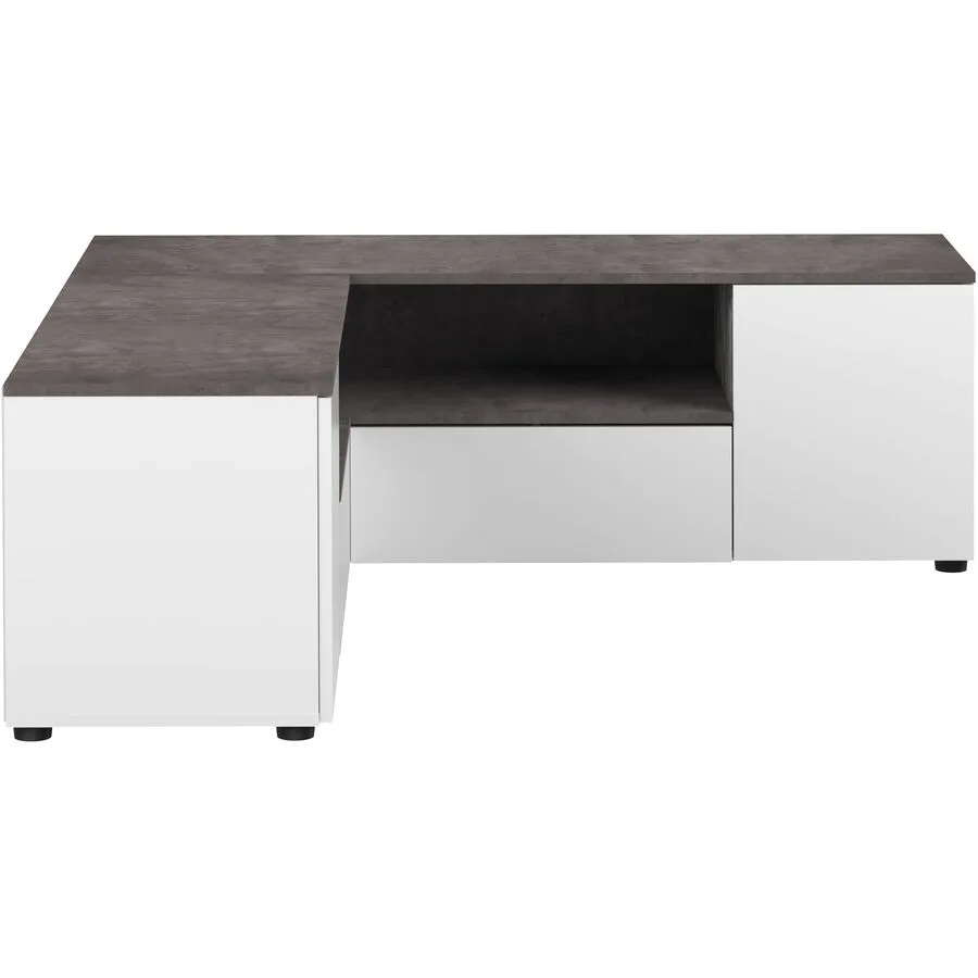 TV-Möbel Meduris betongrau/weiss Holzwerkstoff B 130 cm