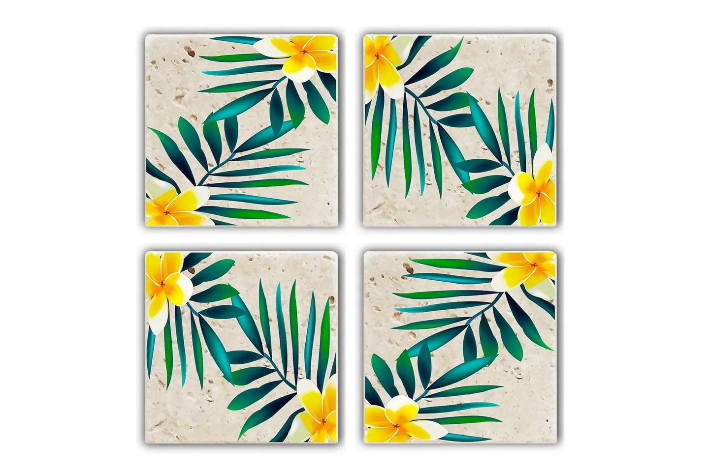 Glasunderlägg 4-pack - Flerfärgad