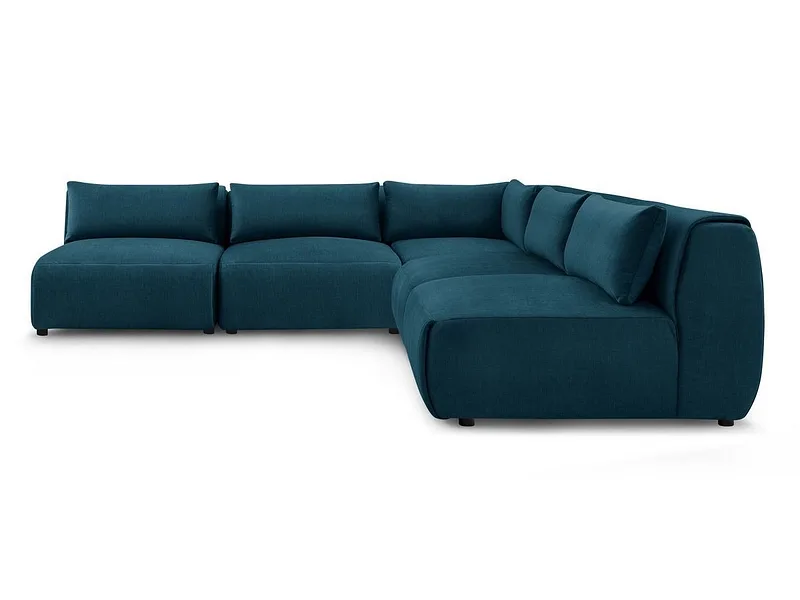 Ecksofa BOBOCHIC JEANNE Samt dunkelblau