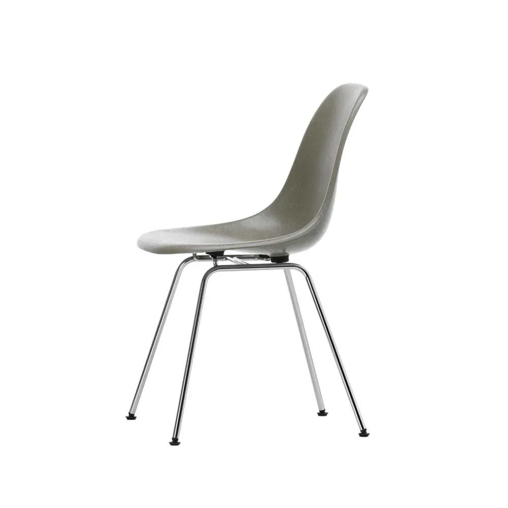 Vitra Eames fiberglass chairs DSX stol Raw umber-Chrome