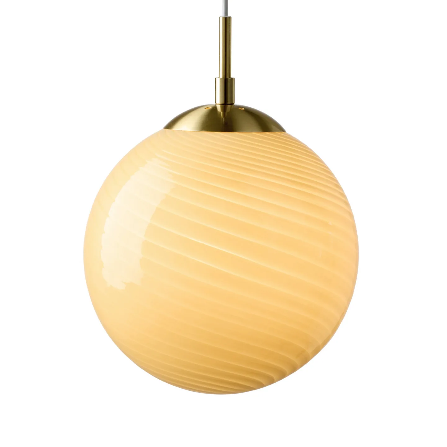 CANDY BALL Hängelampe creme/altmessing Ø 25 cm - Halo Design - Wohnzimmer - Glas - Einflammig
