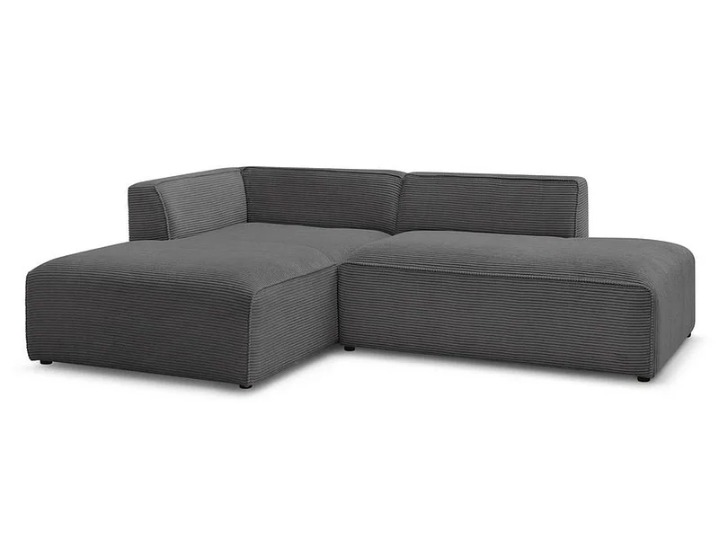 Ecksofa BOBOCHIC MEGEVE Cord-Stoff dunkelgrau