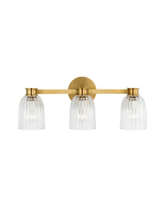 Asalea Triple Vanity Light Hand-Rubbed Antique Brass