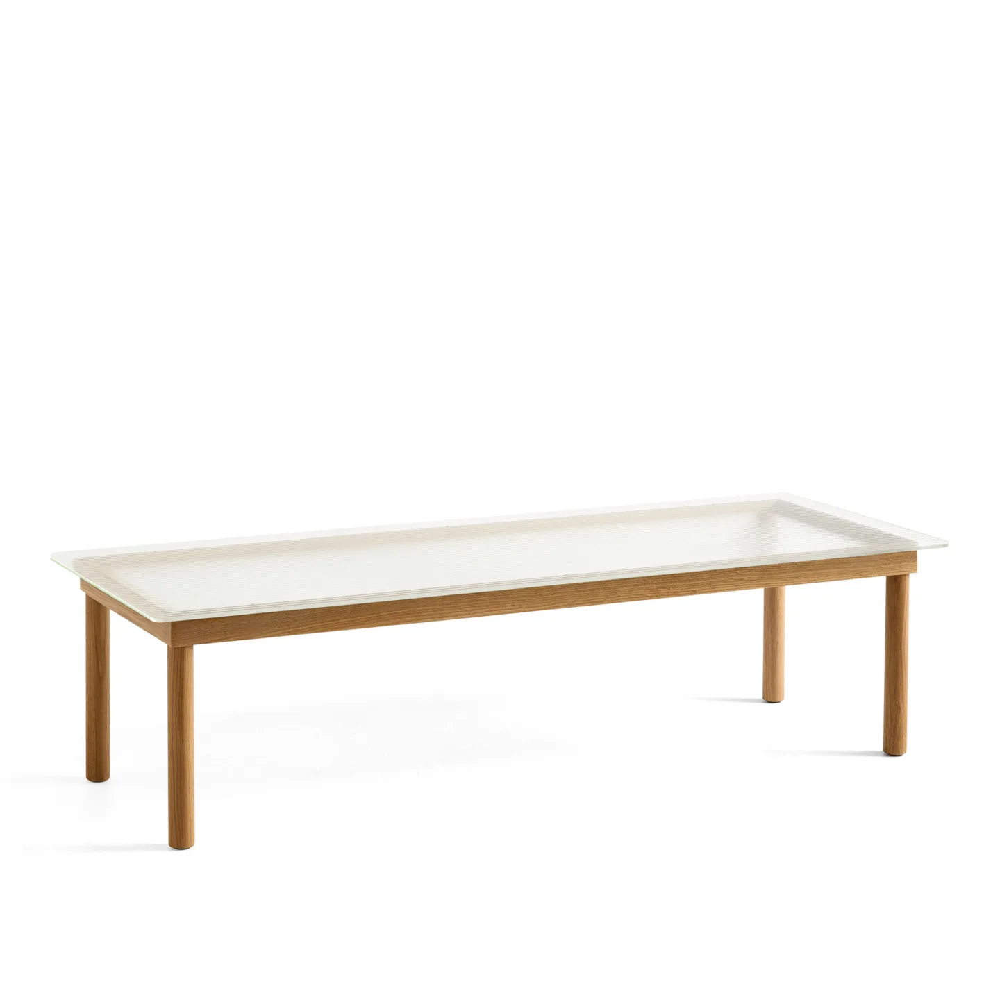 HAY - Kofi Coffee Table 140x50 cm Lacquered Oak Reeded Glass - Soffbord - Martin Solem - Träfärgad - Glas/Trä