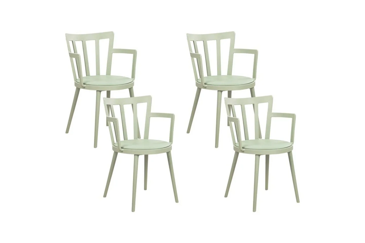 Set med 4 matstolar Morill - Grön