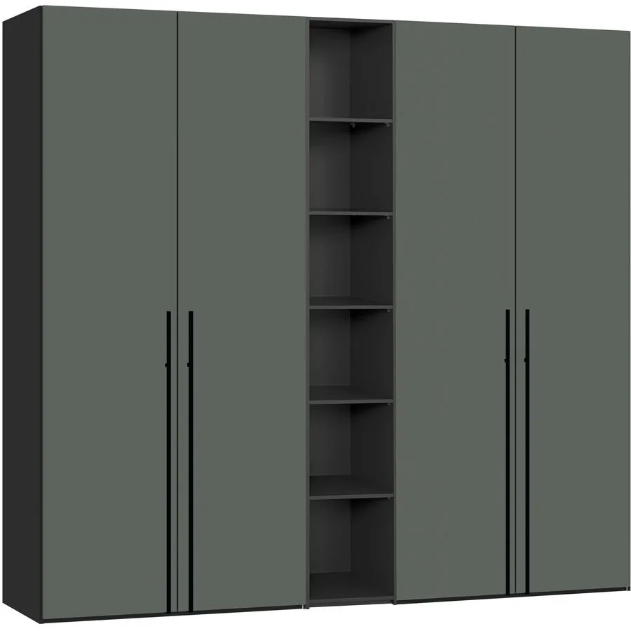 Kleiderschrank Arena Drehtüren dunkelgrün Holzwerkstoff B 241.3 cm - Schweizer Möbelhersteller