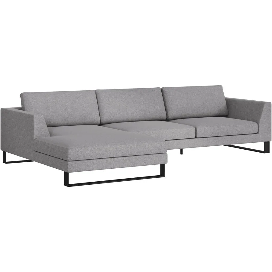 Ecksofa Domino Links Stoff grau/beige B 310 T 181 cm - Möbel Konfigurator: Traummöbel individuell zusammenstellen