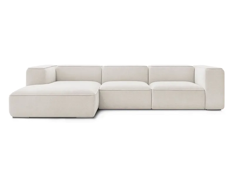 Ecksofa BOBOCHIC ZEPHYR Stoff mit Textur weiss