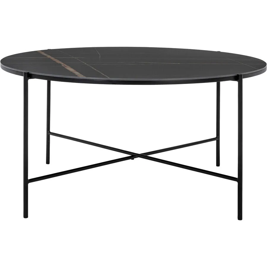 Salontisch Jack schwarz Keramik, Metall B 90 T 90 cm