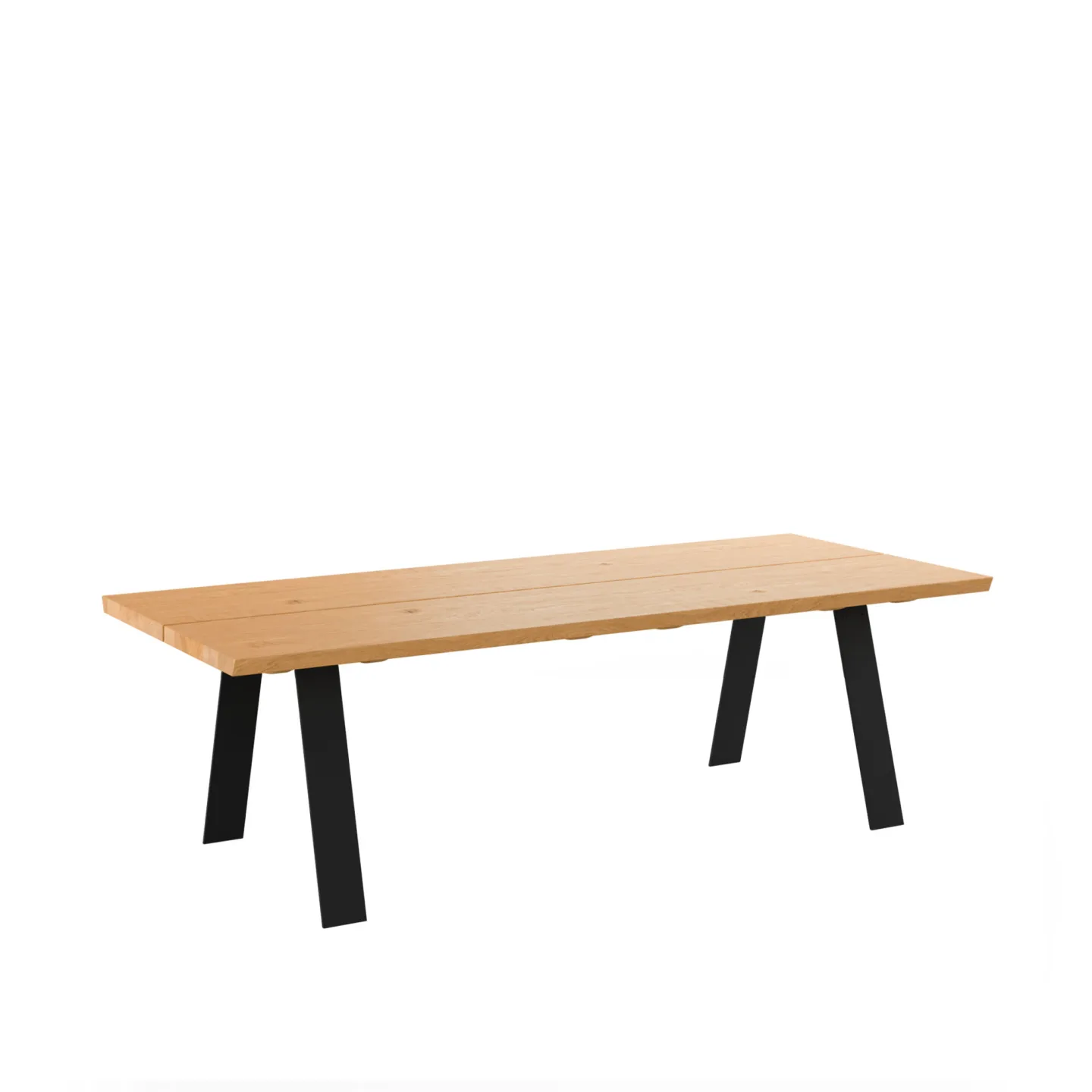 Naver Collection - GM 3200 Plank Bord, 210 x 100 cm, Skiva i Oljad valnöt, Utan tilläggsskiva, Underrede i svart pulverlackerat stål - Matbord - Nissen & Gehl