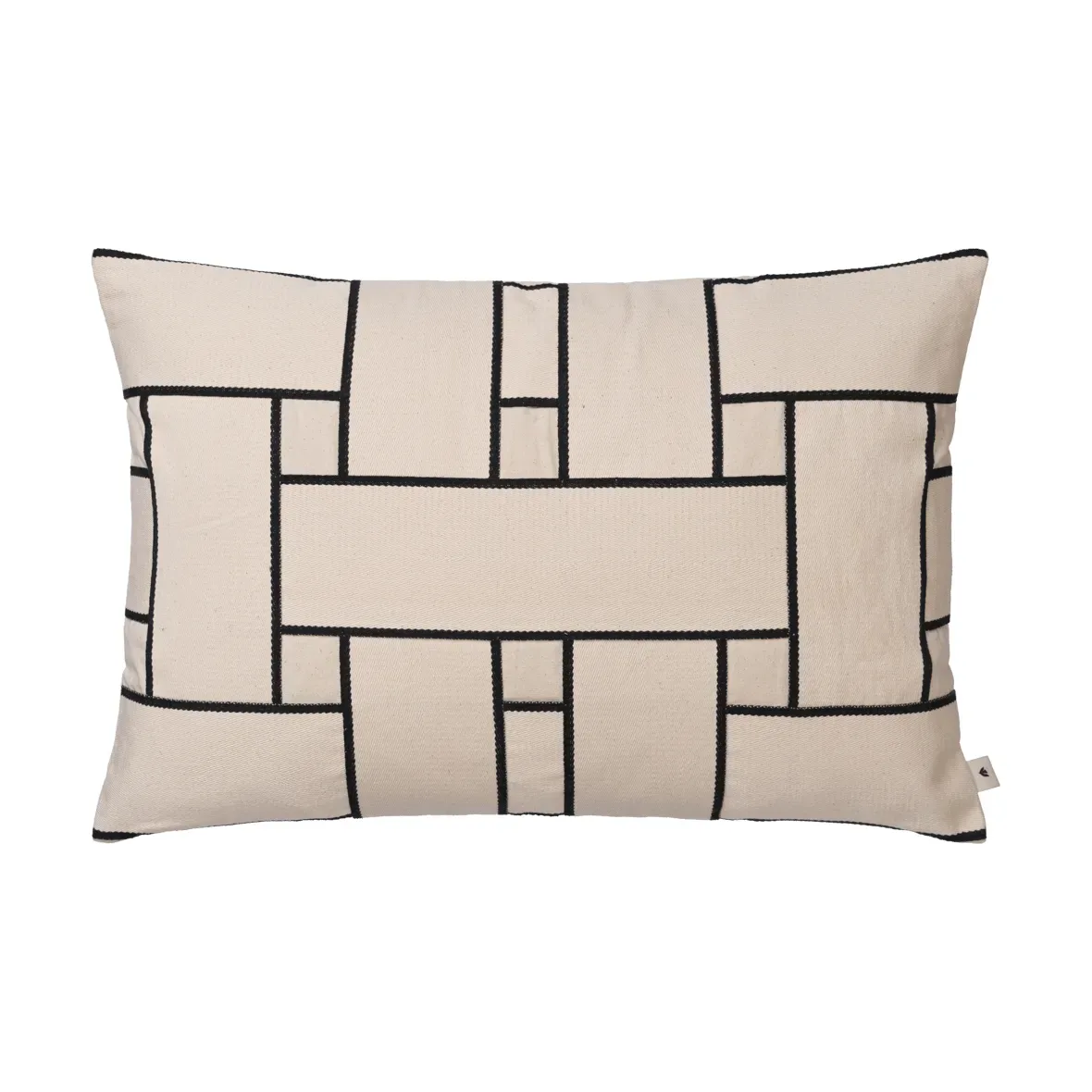 Ferm Living Lattice Offset Kissenbezug Off-white-black, 40x60 cm